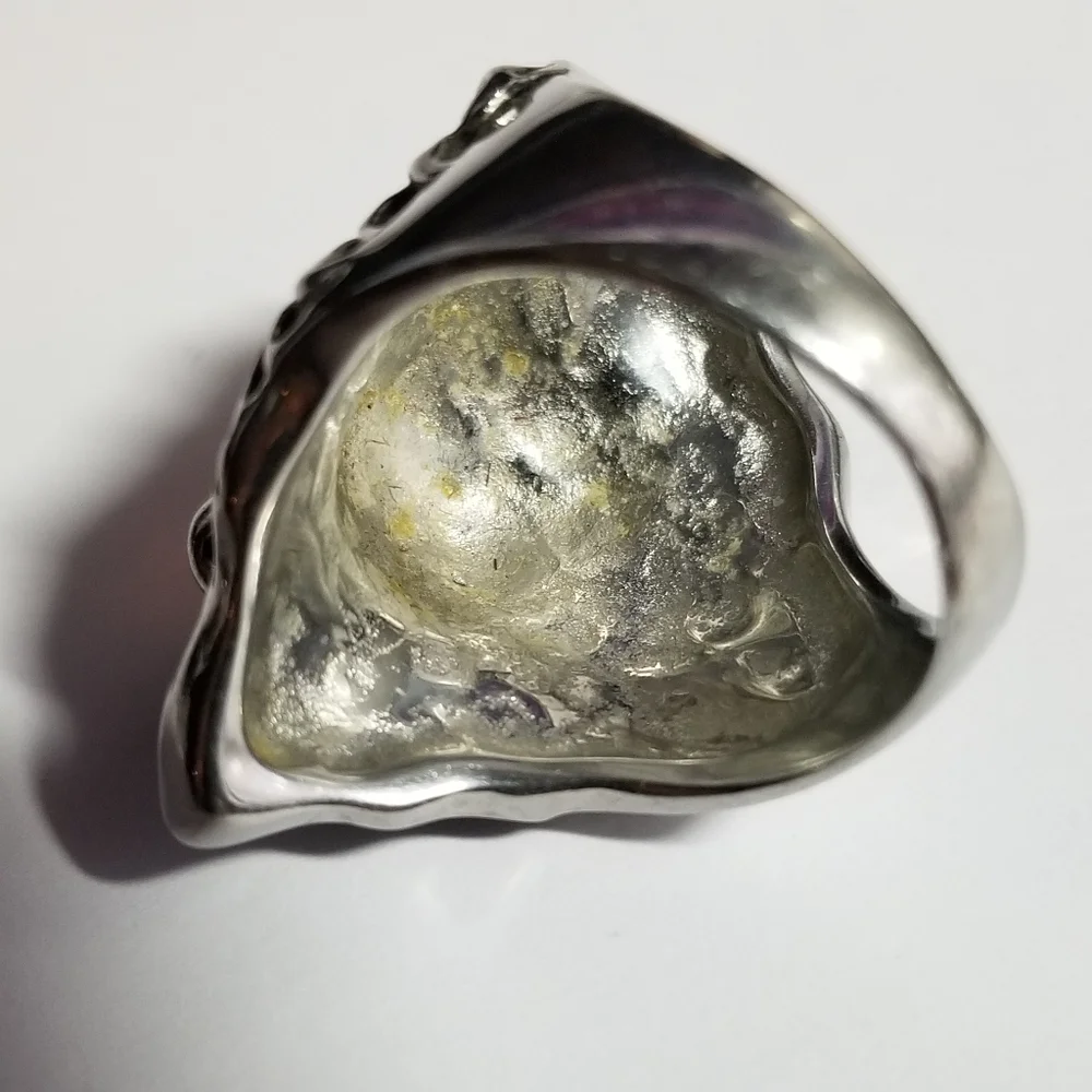 Relisted -lion ring red rhinestone eyes dark silvertone size 11.75   11 3/4 - Picture 12 of 14